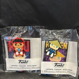 Funko 8-bit Pixel Art Keychains - Street Fighter- Ryu and Mortal Kombat - Raiden